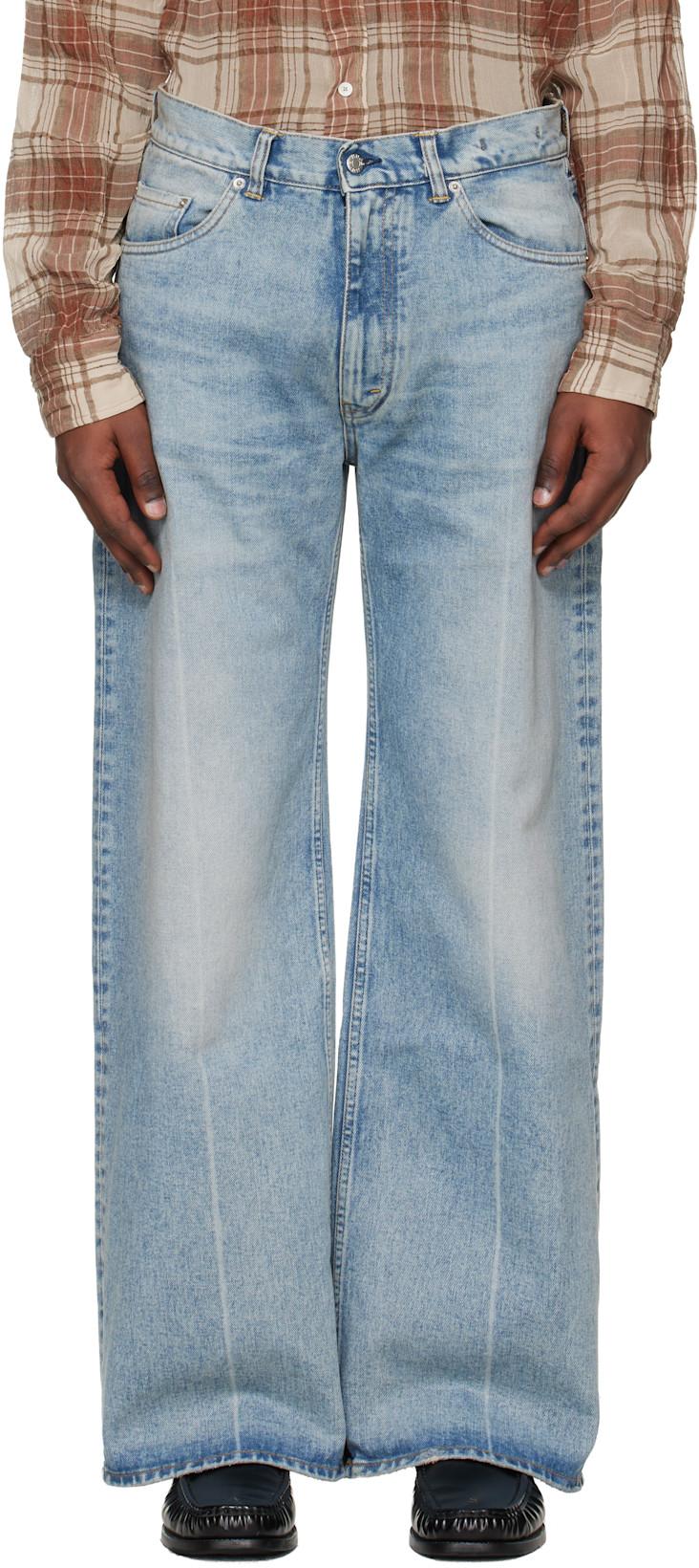 Blue Low-Waist Wide-Leg Jeans by HOPE