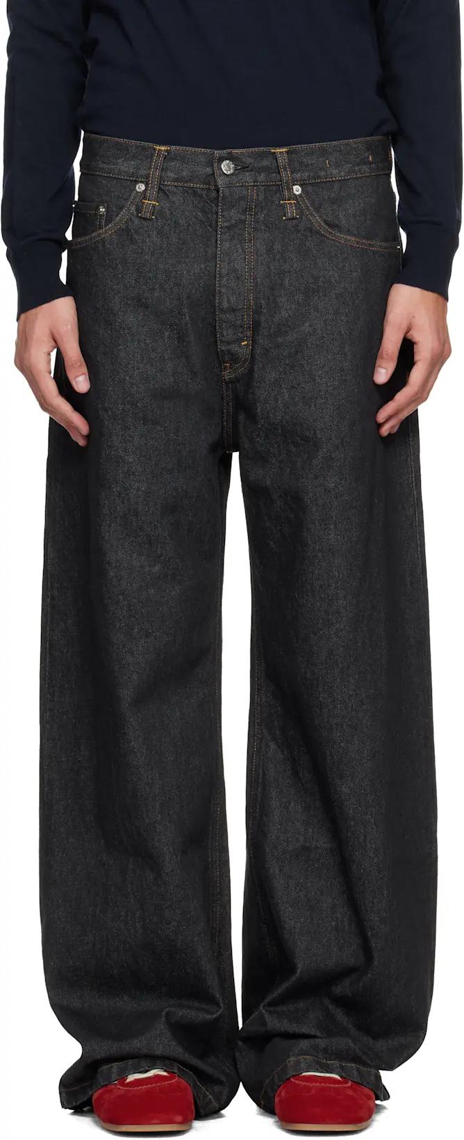 Gray Wide-Leg Skid Jeans by HOPE
