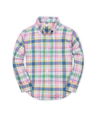 Boys' Long Sleeve Linen Button Down Shirt - Little Kid by HOPE&HENRY
