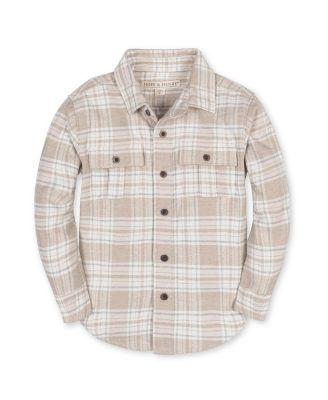 Boys' Organic Long Sleeve Flannel Shirt with Double Flap Pockets - Little Kid by HOPE&HENRY