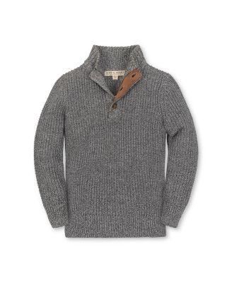 Boys' Organic Mock Neck Cardigan Stitch Sweater - Little Kid by HOPE&HENRY