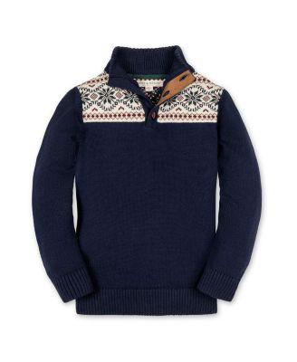 Boys' Organic Mock Neck Intarsia Sweater - Little Kid by HOPE&HENRY
