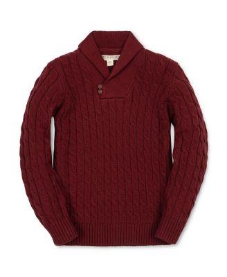 Boys' Organic Shawl Collar Cable Sweater with Elbow Patches - Little Kid by HOPE&HENRY