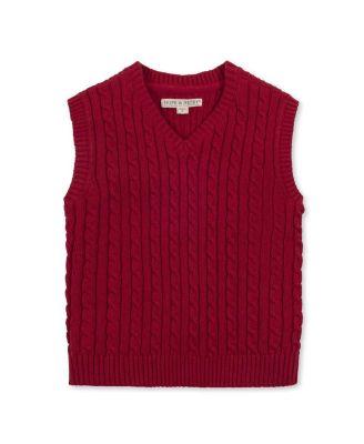 Boys' Organic V-Neck Cable Sweater Vest - Little Kid by HOPE&HENRY