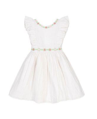 Girls' Linen Ruffle Jumper with Embroidery - Little Kid by HOPE&HENRY