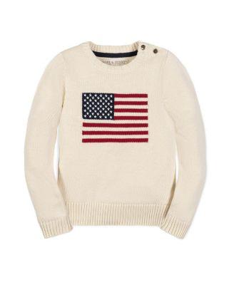 Girls' Organic Crew Neck Flag Sweater - Little Kid by HOPE&HENRY