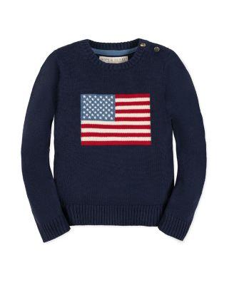 Girls' Organic Crew Neck Flag Sweater - Little Kid by HOPE&HENRY