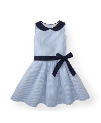Girls' Organic Peter Pan Collar Seersucker Dress - Baby by HOPE&HENRY