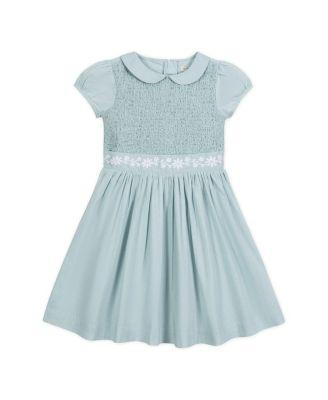 Hope &amp; Henry Baby Girls&#039; Puff Sleeve Smocked Party Dress with Peter Pan Collar - Baby by HOPE&HENRY