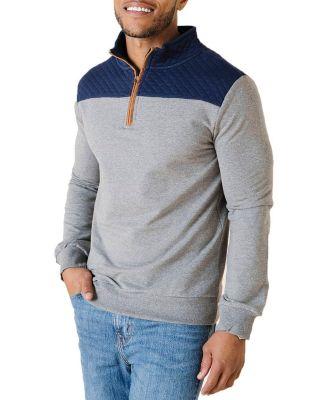 Men's Hope and Henry Organic French Terry Half Zip Pullover with Quilted Yoke by HOPE&HENRY