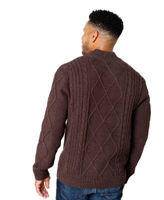 Men's Hope and Henry Organic Mock Neck Cable Sweater by HOPE&HENRY