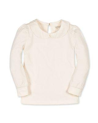 Organic Long Sleeve Knit Top with Woven Collar - Big Kid by HOPE&HENRY