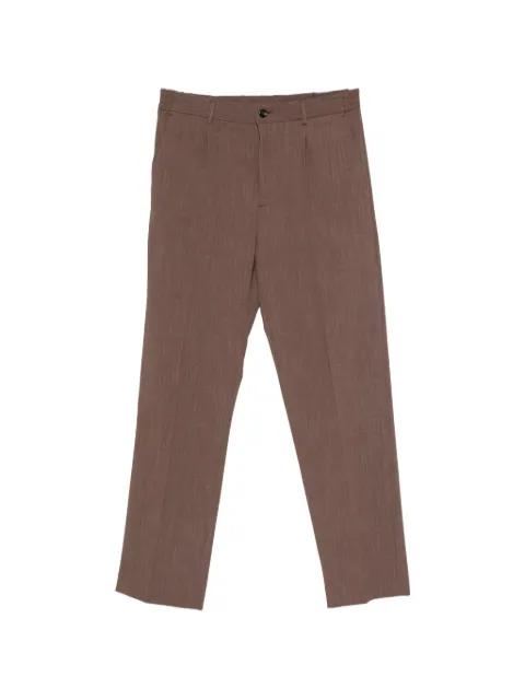 herringbone-pattern pleated trousers by HOSIO