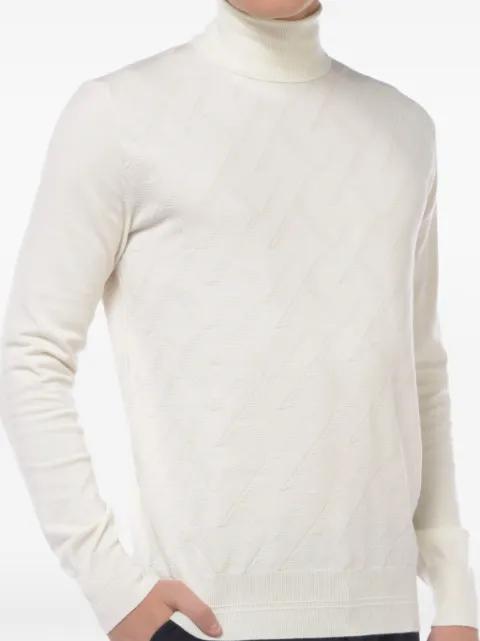 turtleneck cable-knit sweater by HOSIO