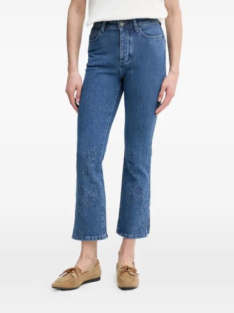 Bruna floral-embroidery split-hem jeans by HOSS INTROPIA