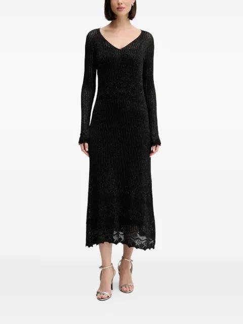 V-neck textured dress by HOSS INTROPIA