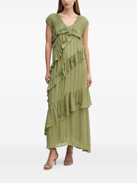 ruffled embellished midi dress by HOSS INTROPIA