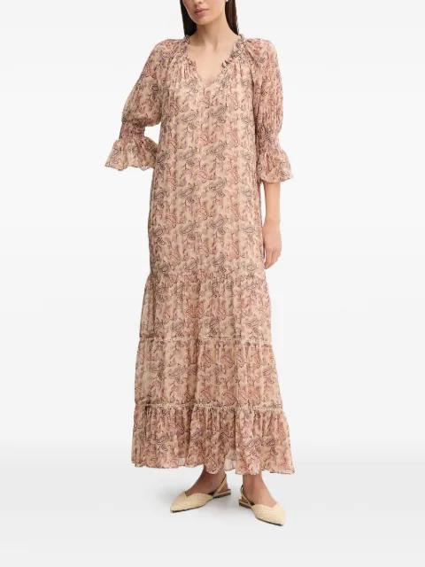 ruffled paisley tiered maxi dress by HOSS INTROPIA