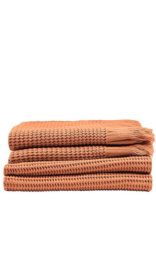 House No. 23 Ella Waffle Towel in Burnt Orange by HOUSE NO. 23