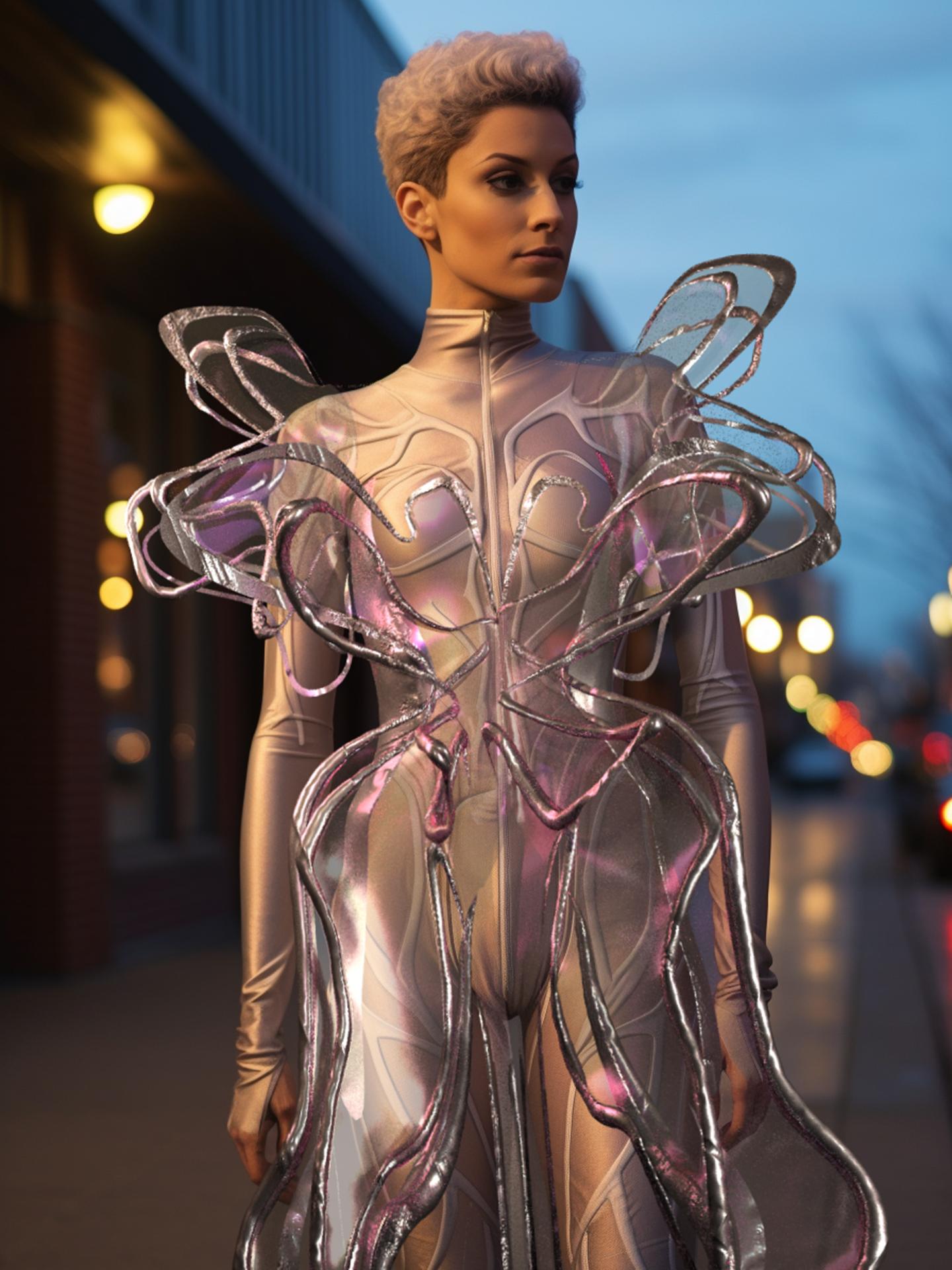 Pink Wings dress by HOUSE OF ALOYSIUS
