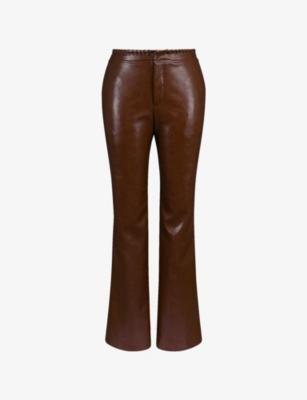 Adara Flared-Leg Faux-Leather Trousers by HOUSE OF CB