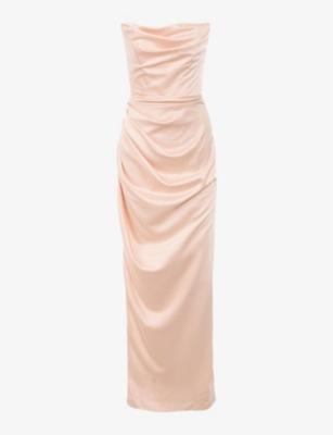 Adrienne strapless corset stretch-satin maxi dress by HOUSE OF CB