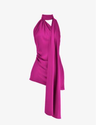 Aida asymmetric satin mini dress by HOUSE OF CB