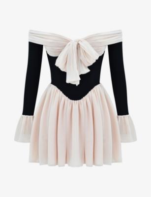 Alana off-the-shoulder stretch-woven mini dress by HOUSE OF CB