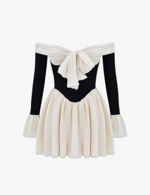 Alana off-the-shoulder stretch-woven mini dress by HOUSE OF CB