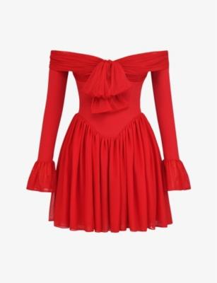 Alana off-the-shoulder stretch-woven mini dress by HOUSE OF CB