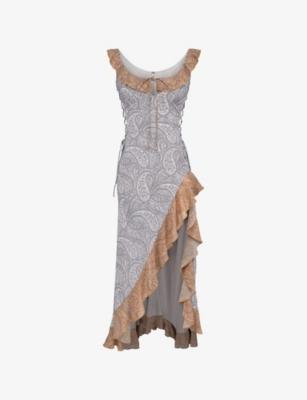 Aloura Georgette Ruffle Woven Maxi Dress by HOUSE OF CB