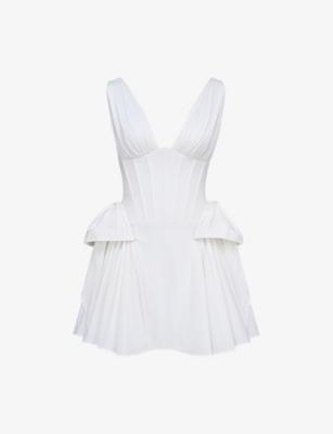 Amalia Corset-Bodice Stretch-Cotton Mini Dress by HOUSE OF CB