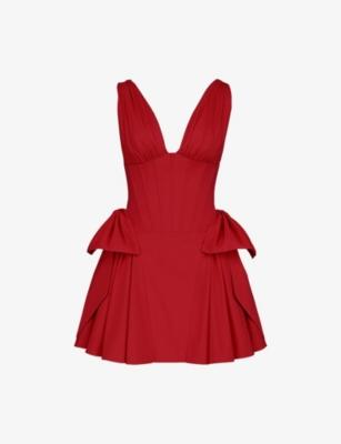 Amalia Corset-Bodice Stretch-Cotton Mini Dress by HOUSE OF CB