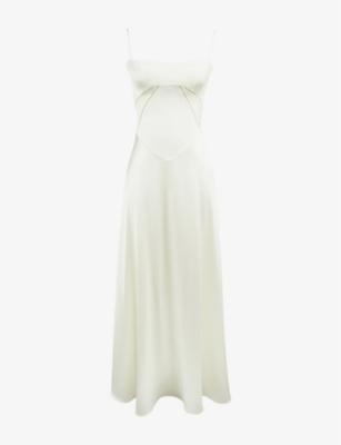 Anabella Scoop-Neck Satin Maxi Dress by HOUSE OF CB