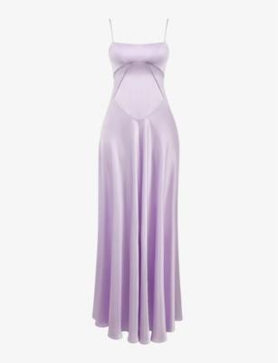 Anabella lace-up satin maxi dress by HOUSE OF CB