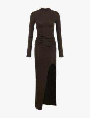 Anais Long-Sleeved Knitted Maxi Dress by HOUSE OF CB