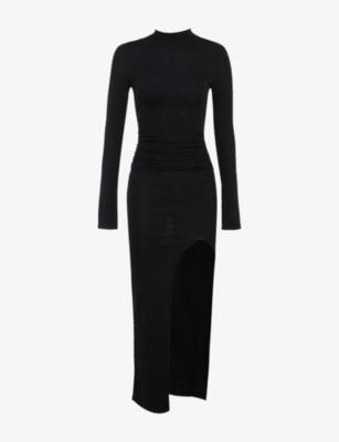 Anais Long-Sleeved Knitted Maxi Dress by HOUSE OF CB
