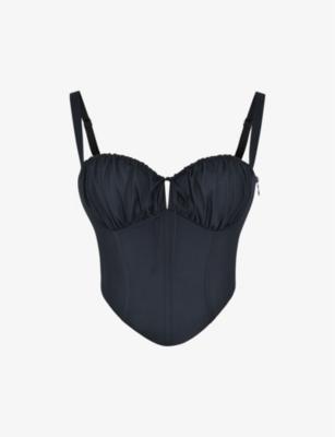 Analia sweetheart-neckline stretch-cotton bustier top by HOUSE OF CB