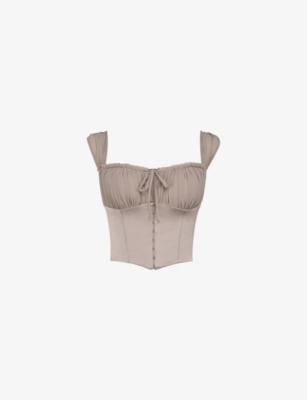 Anja Cropped Satin Top by HOUSE OF CB