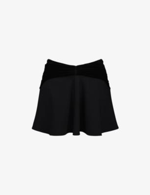 Asa Flounce-Detail Georgette And Velvet Mini Skirt by HOUSE OF CB
