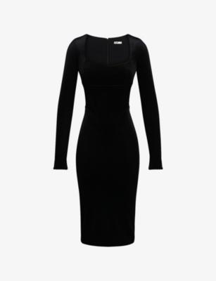 Asha Square-Neck Stretch-Woven Midi Dress by HOUSE OF CB Asha Square-Neck Stretch-Woven Midi Dress by HOUSE OF CB