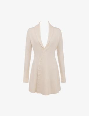 Ayla Asymmetric Wool-Blend Mini Dress by HOUSE OF CB