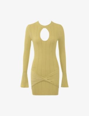 Aziza Long-Sleeve Fine-Knit Mini Dress by HOUSE OF CB