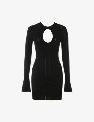 Aziza Long-Sleeve Fine-Knit Mini Dress by HOUSE OF CB