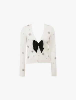 Beaubella Crystal-Embellished Knitted Cardigan by HOUSE OF CB