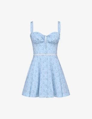 Calia Floral-Print Stretch-Cotton Mini Dress by HOUSE OF CB