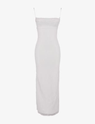 Calla Pearl-Embellished Woven Maxi Dress by HOUSE OF CB