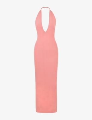 Camelia plunge-neck leg-split stretch-jersey maxi dress by HOUSE OF CB