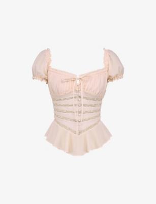 Cara Peplum-Hem Chiffon Top by HOUSE OF CB