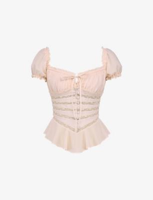 Cara Peplum-Hem Chiffon Top by HOUSE OF CB